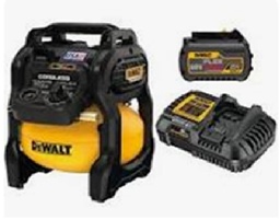 [DW-DCC2520T1-DEWALT] KIT DE COMPRESOR DE AIRE INALAMBRICO SIN ESCOBILLAS DE 20V, (2-1/2 GALONES), MARCA DEWALT, MODELO DCC2520T1