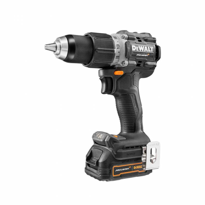 ATORNILLADOR PERCUTOR MCLAREN, 20V MAX, MARCA DEWALT, MODELO DCD85ME2GT-B3