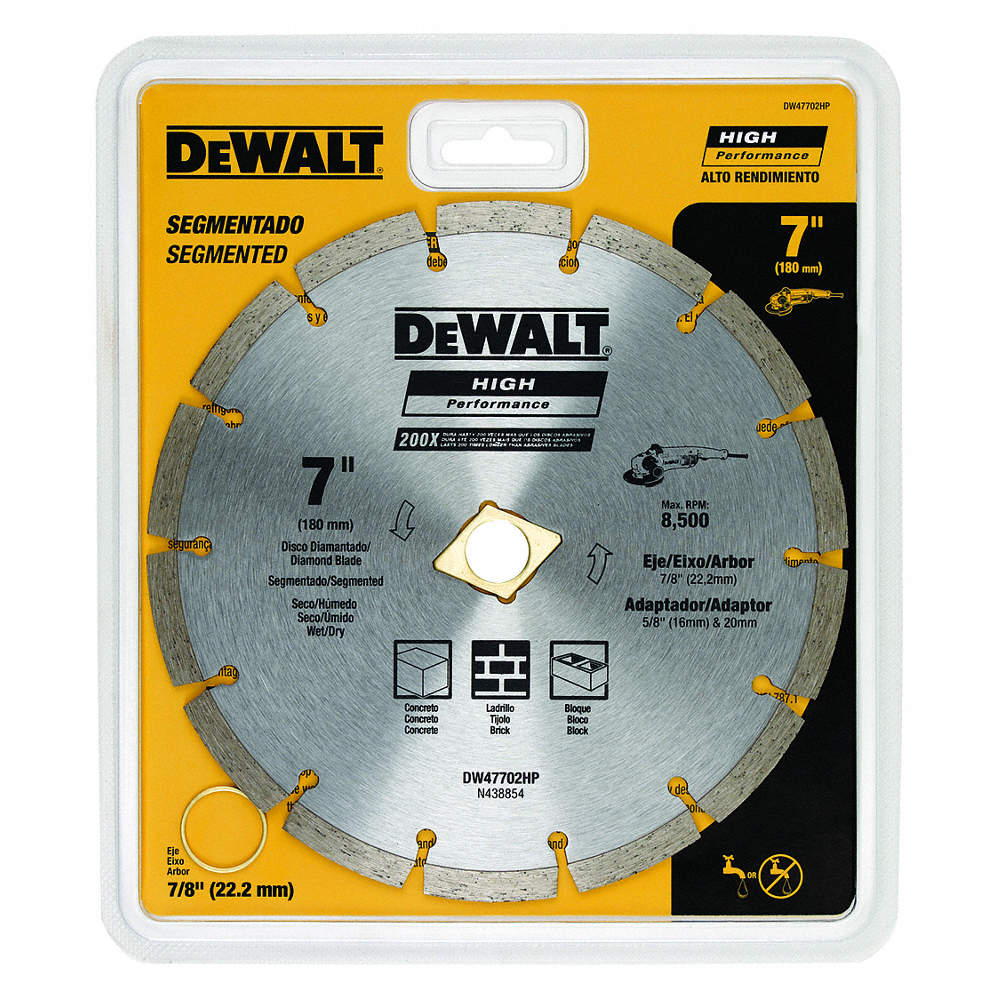 DISCO PARA CORTE DE CONCRETO 7", DIAMANTADO, MARCA DEWALT, MODELO 47702HP