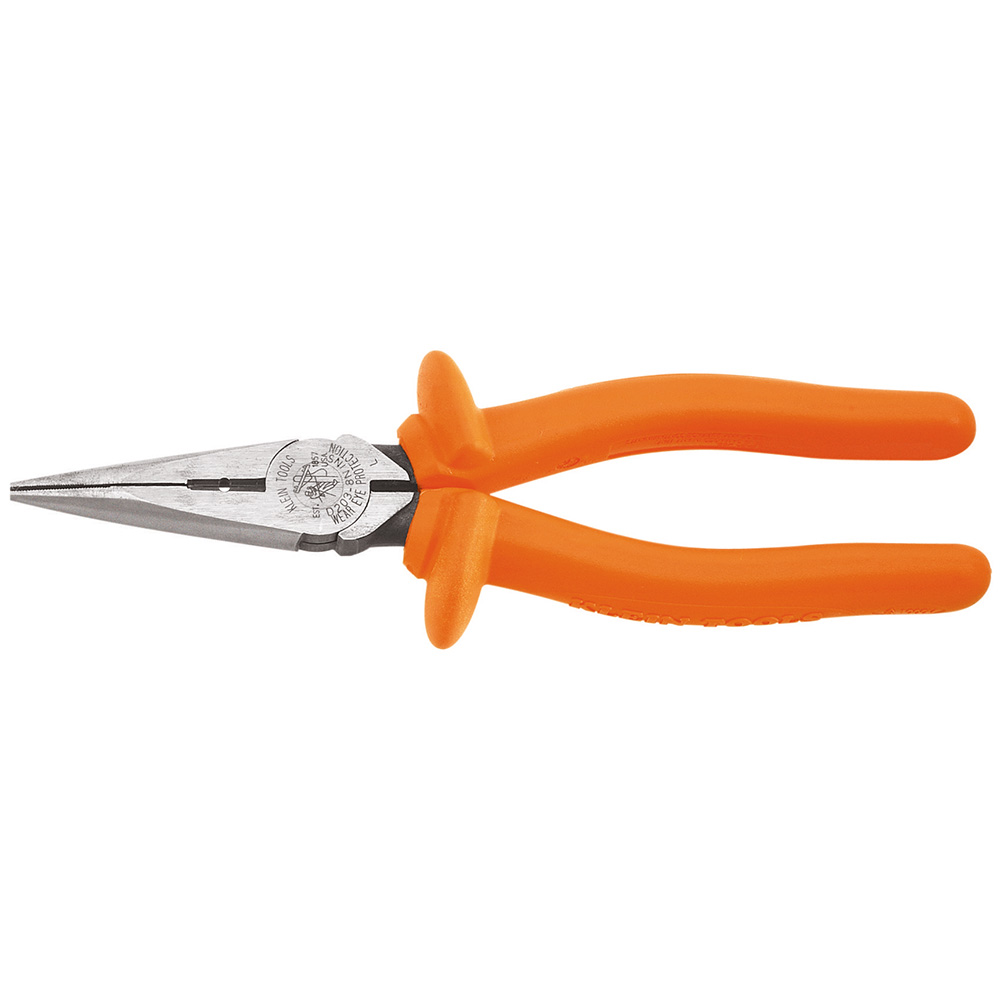 TENAZA  DE PUNTA DE 8" AISLADA 1000V (ALICATE DE CORTE LATERAL), MARCA KLEIN TOOLS, MODELO D203-8-INS