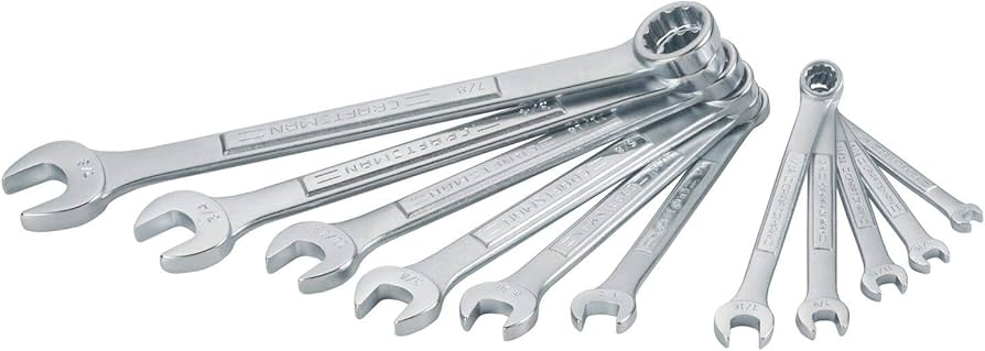 JUEGO DE LLAVES COMBINADAS DE 11 PIEZAS, DE 1/4" A 7/8", MARCA CRAFTSMAN, MODELO CMMT87018