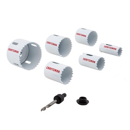 [CRAFTSMAN-CMAH1SET7] JUEGO DE SACABOCADOS METAL/MADERA DE 1"A 2 -1/2", DE 7 PIEZAS, CON SU RESPECTIVO ADAPTADOR PILOTO, MARCA CRAFTSMAN, MODELO CMAH1SET7