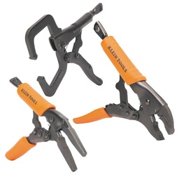 [KLEIN38664] JUEGO DE PINZAS DE PRESION EN C, DE PUNTA Y CON MORDAZA CURVA, DE 3 PIEZAS, MARCA KLEIN TOOLS, MODELO 38664